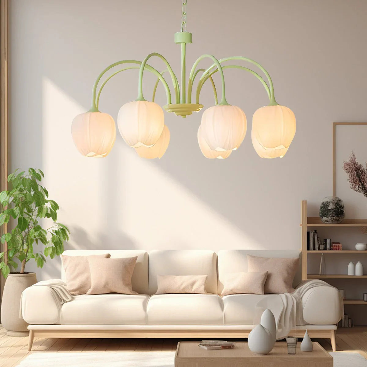 Feyran French Romance Tulip Matcha Chandelier