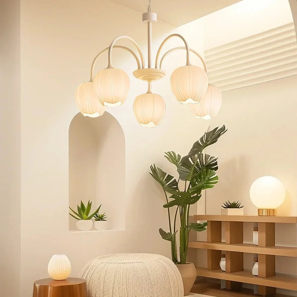 Feyran French Romance Tulip Matcha Chandelier