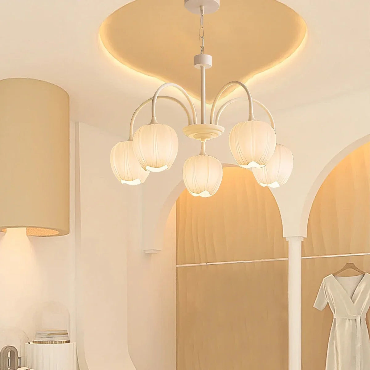 Feyran French Romance Tulip Matcha Chandelier