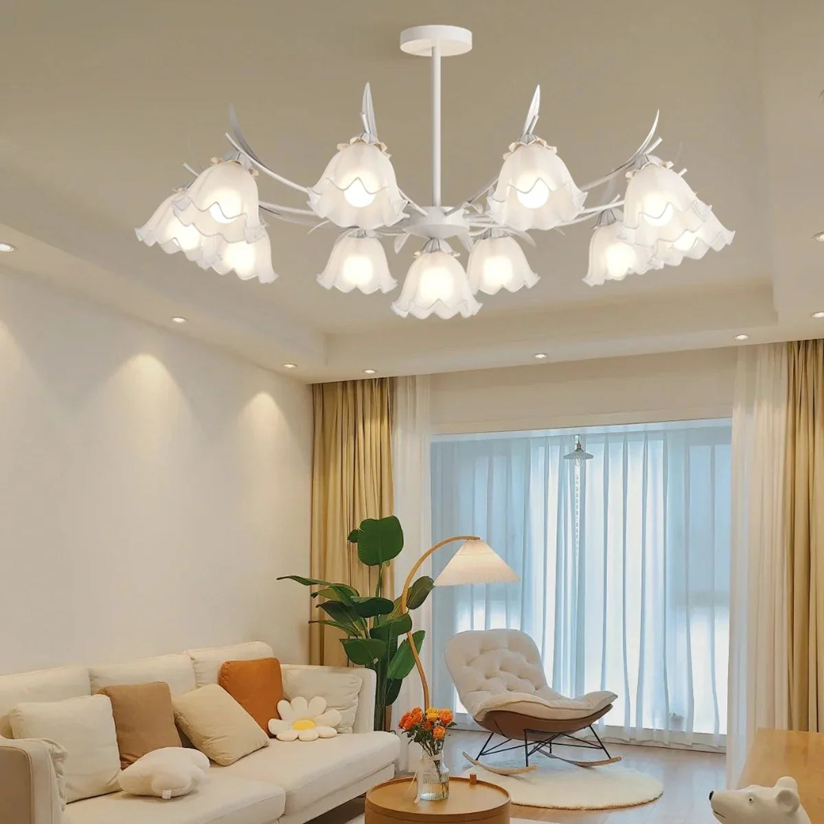 Feyran French Vintage Lily of the Valley Flower Chandelier
