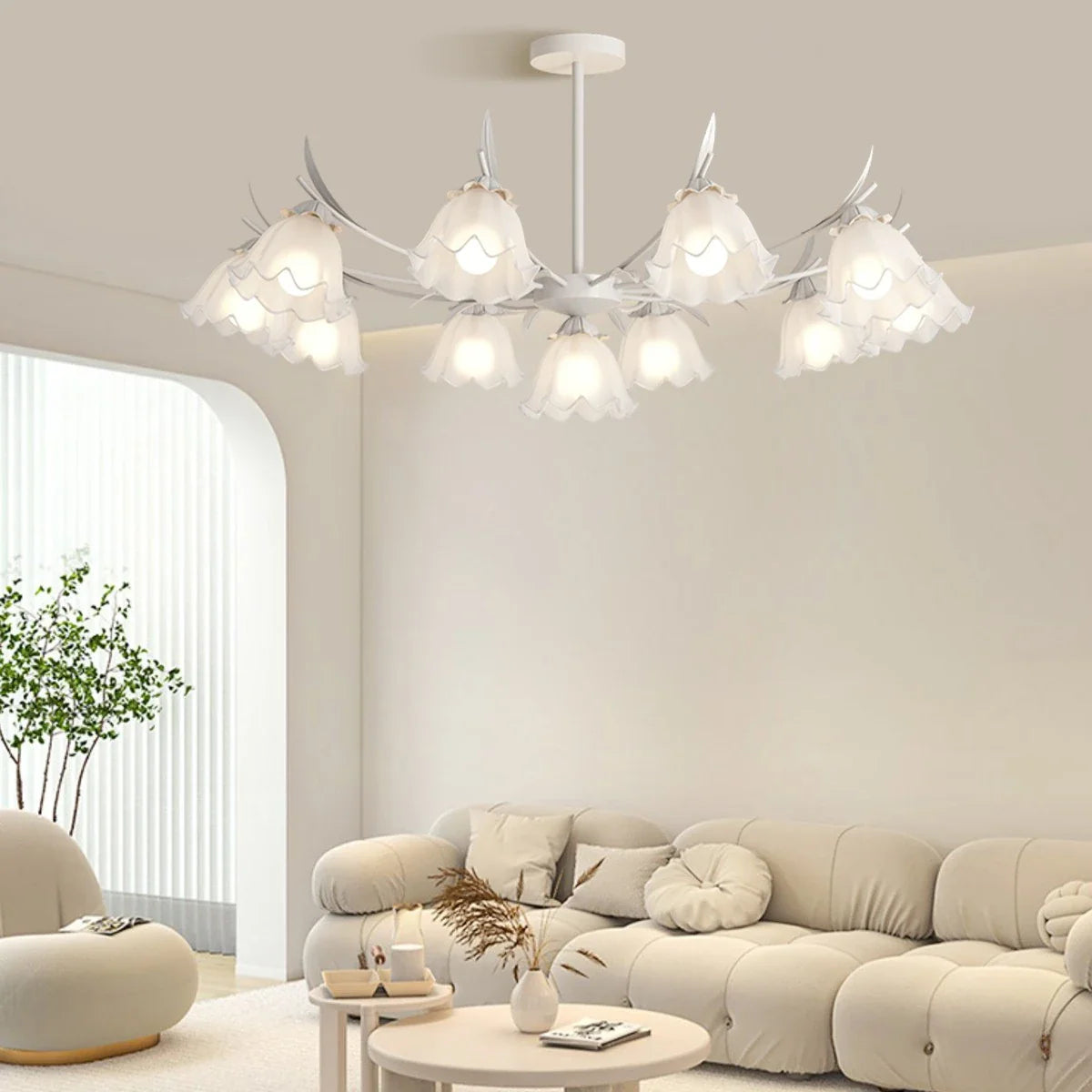 Feyran French Vintage Lily of the Valley Flower Chandelier
