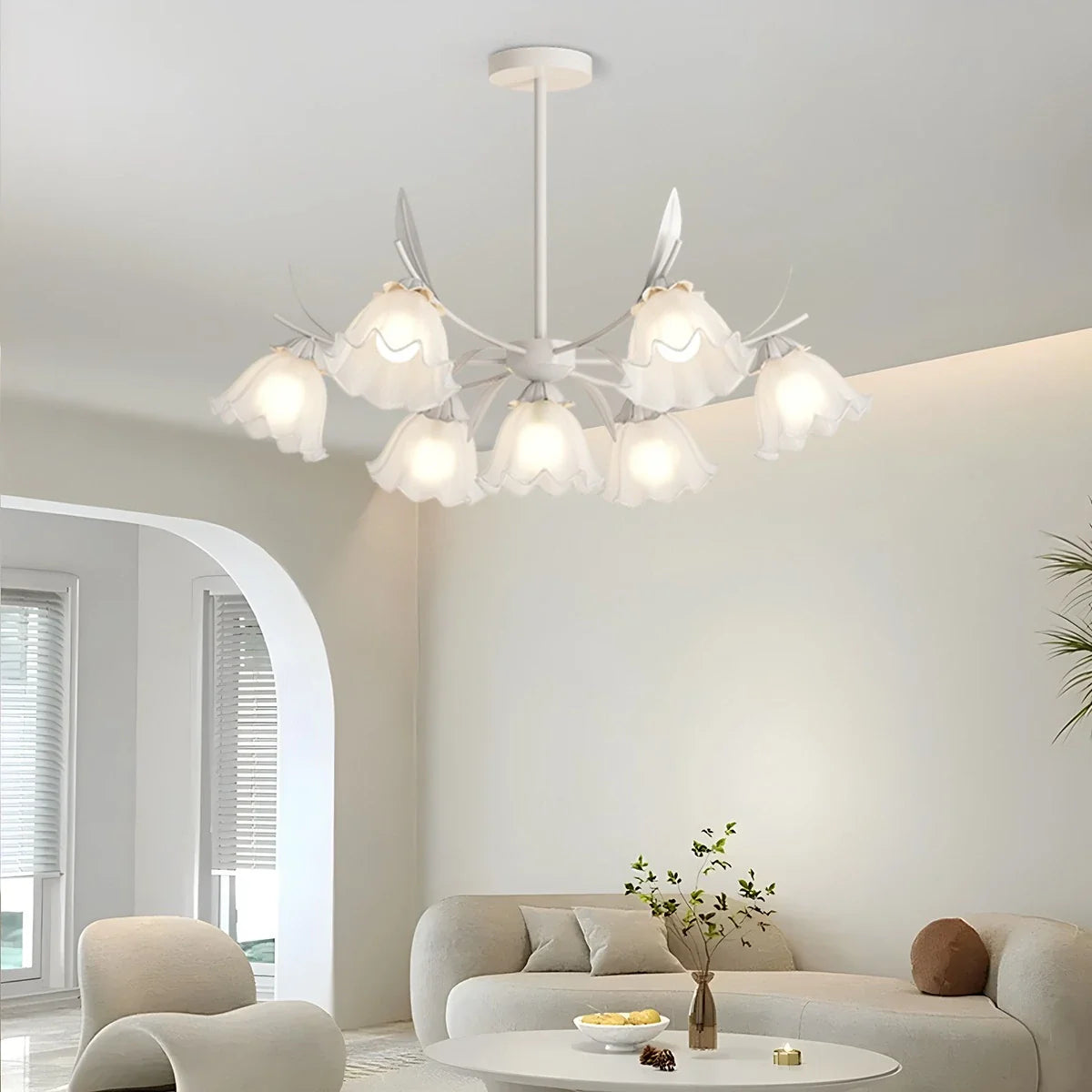 Feyran French Vintage Lily of the Valley Flower Chandelier