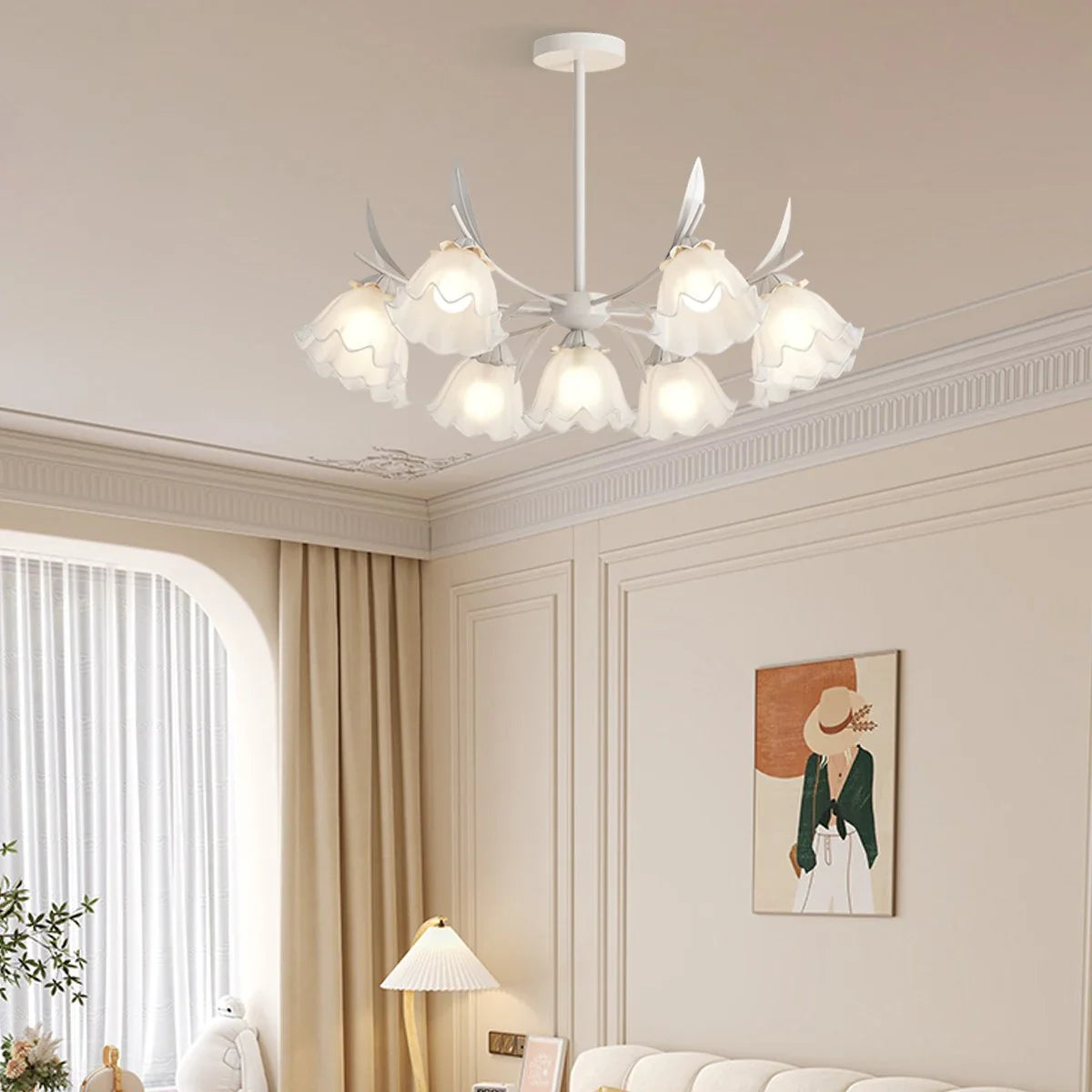 Feyran French Vintage Lily of the Valley Flower Chandelier