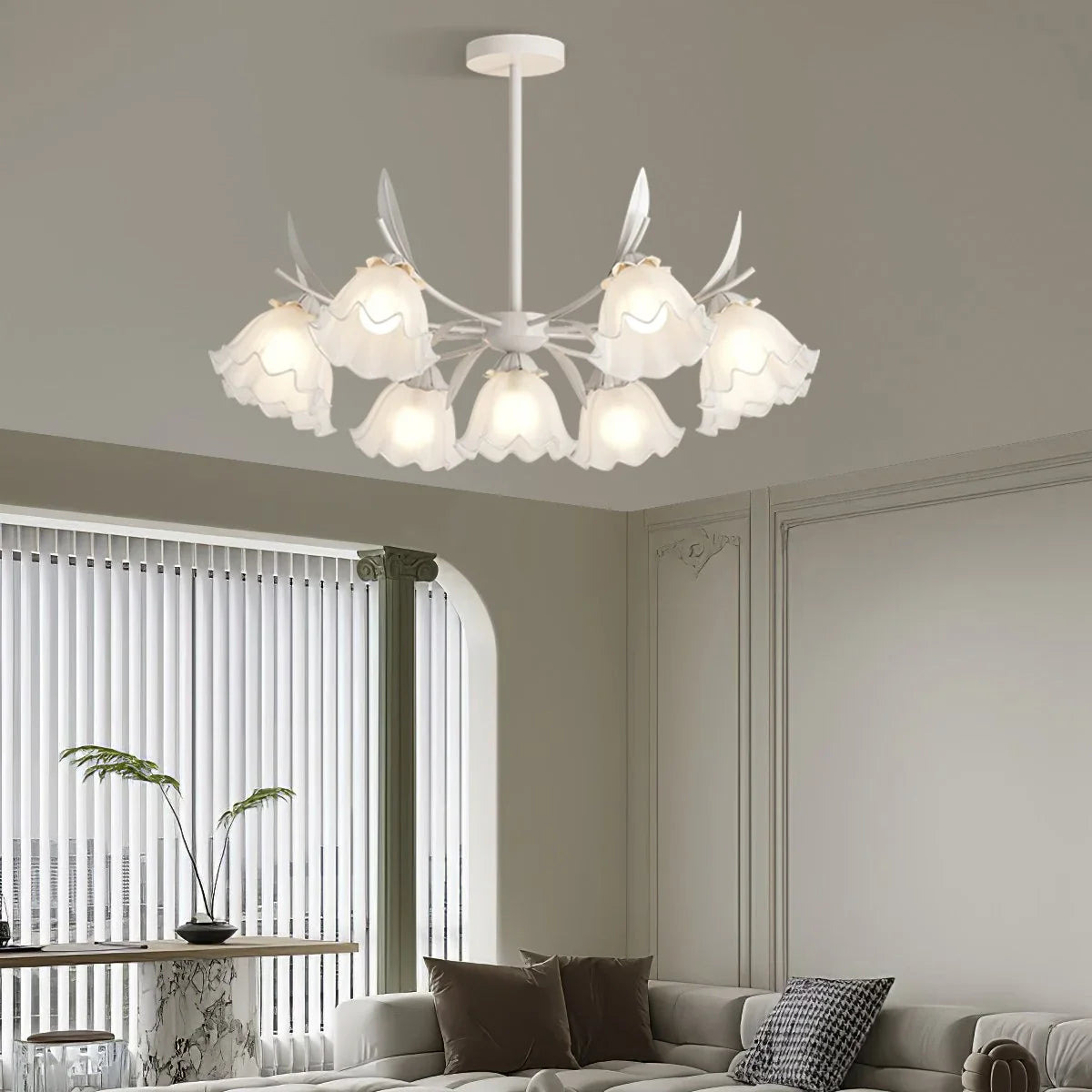 Feyran French Vintage Lily of the Valley Flower Chandelier