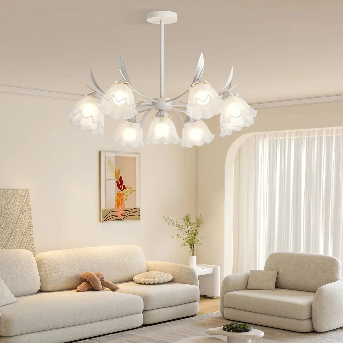 Feyran French Vintage Lily of the Valley Flower Chandelier