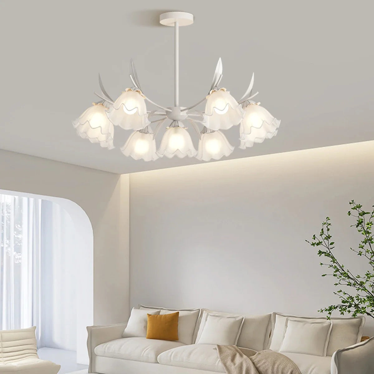 Feyran French Vintage Lily of the Valley Flower Chandelier