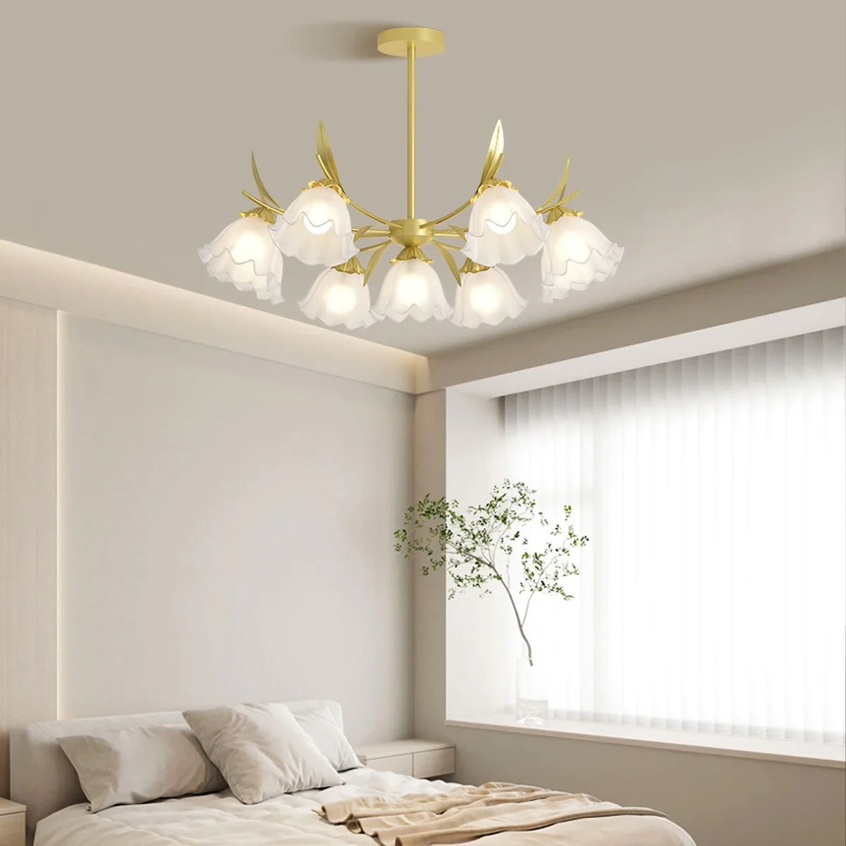 Feyran French Vintage Lily of the Valley Flower Chandelier