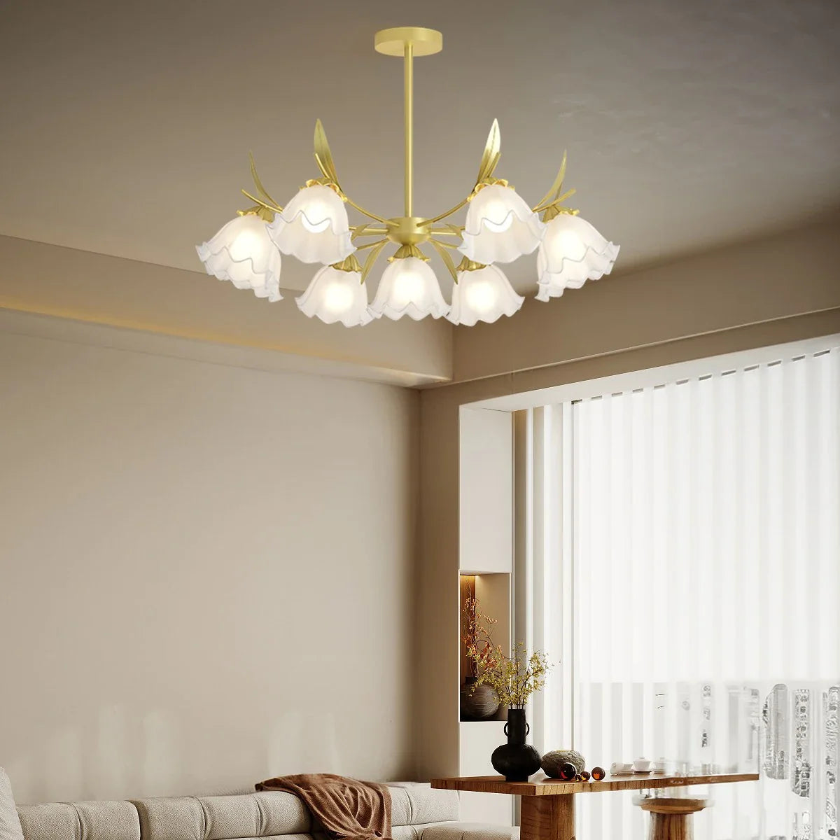 Feyran French Vintage Lily of the Valley Flower Chandelier