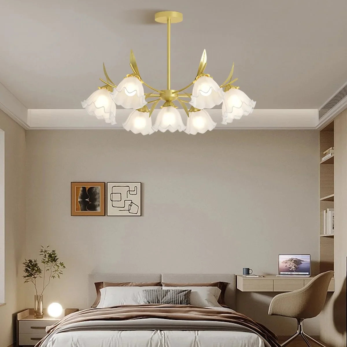 Feyran French Vintage Lily of the Valley Flower Chandelier