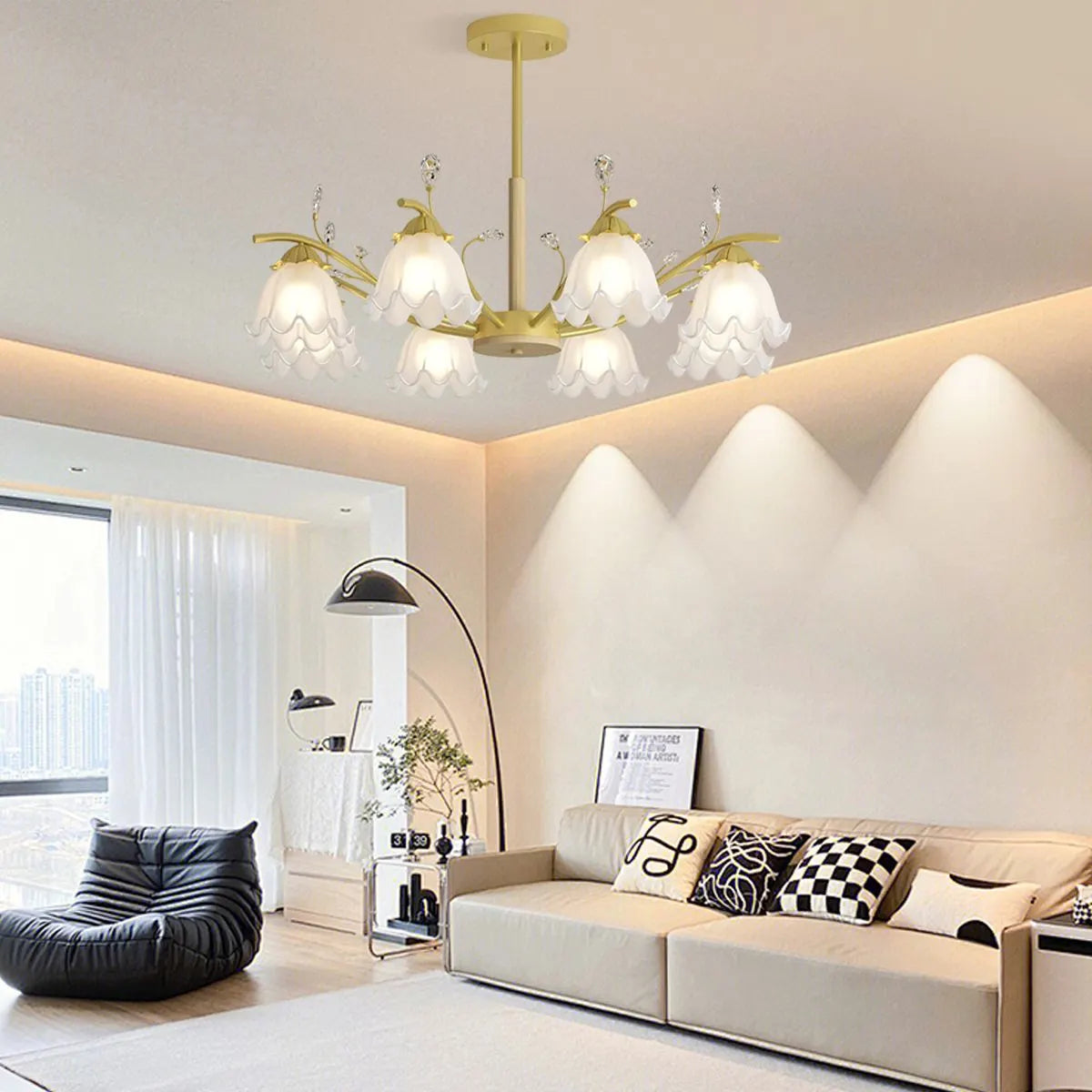 Feyran Creative Lily of the Valley Flower Chandelier