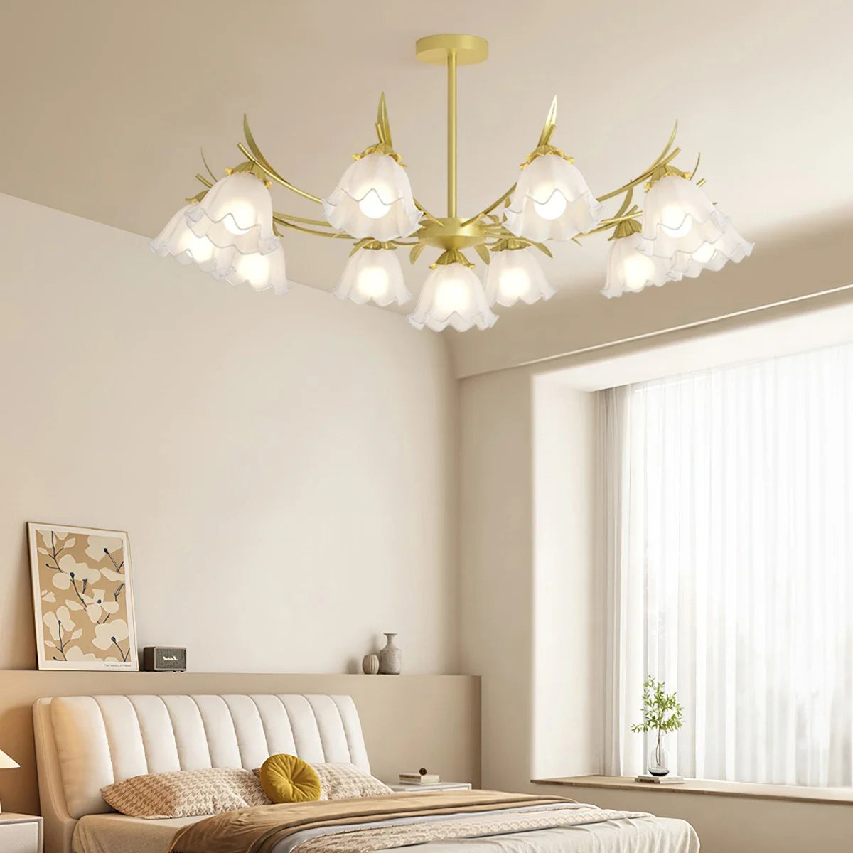 Feyran French Vintage Lily of the Valley Flower Chandelier
