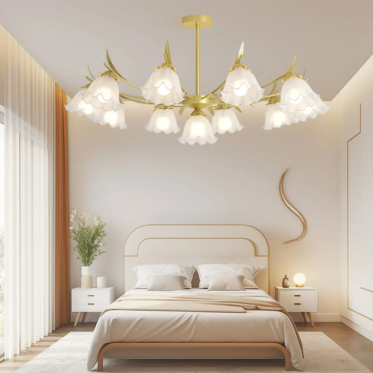 Feyran French Vintage Lily of the Valley Flower Chandelier