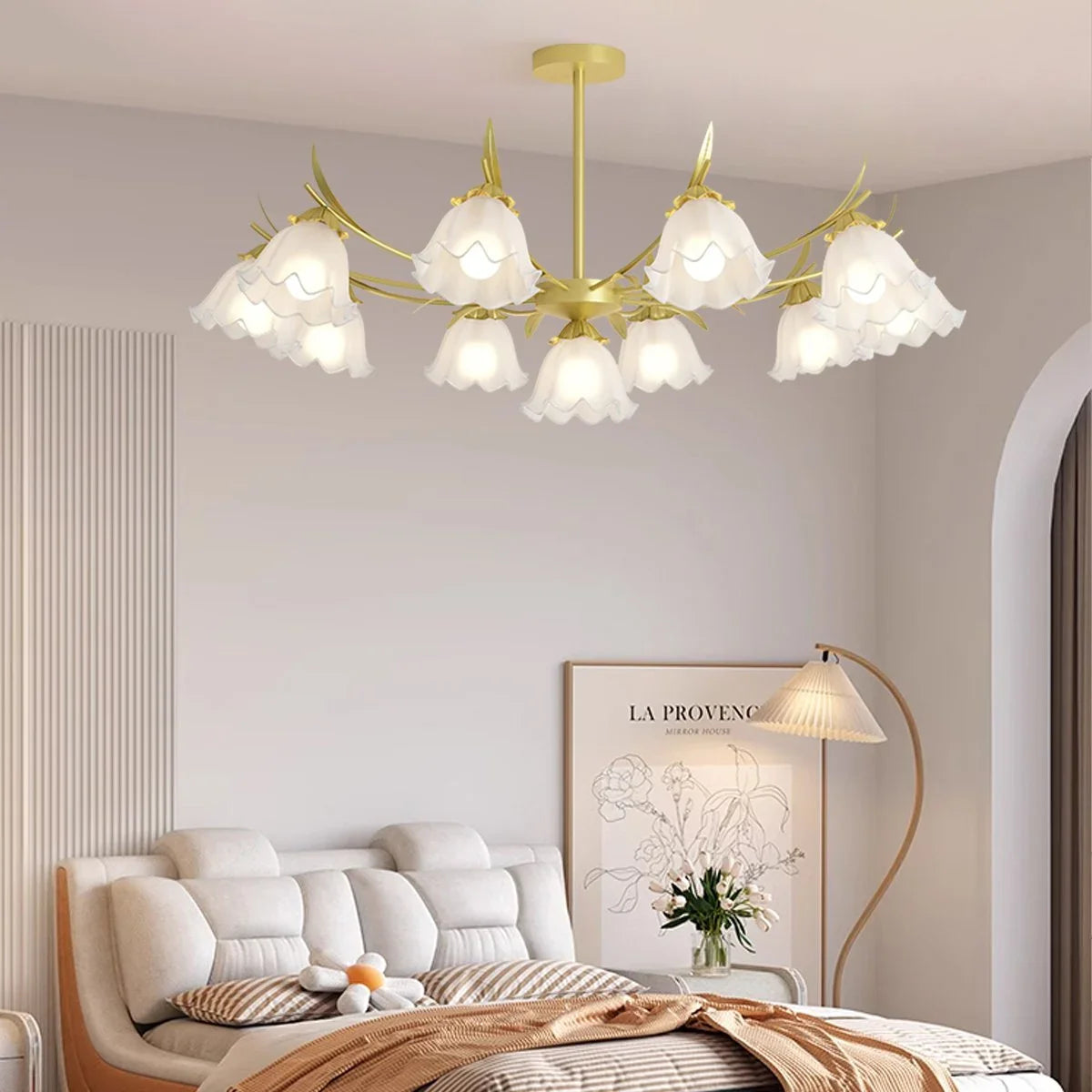 Feyran French Vintage Lily of the Valley Flower Chandelier