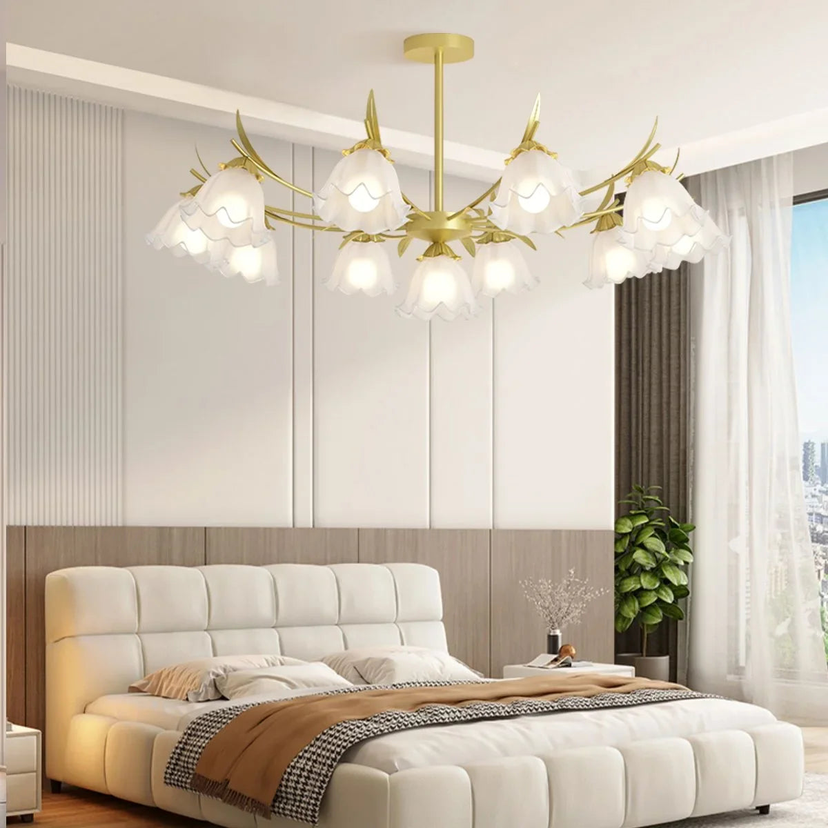 Feyran French Vintage Lily of the Valley Flower Chandelier
