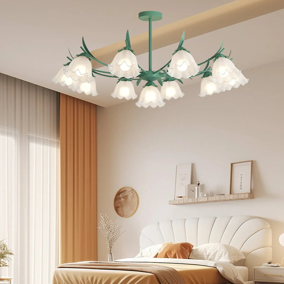 Feyran French Vintage Lily of the Valley Flower Chandelier