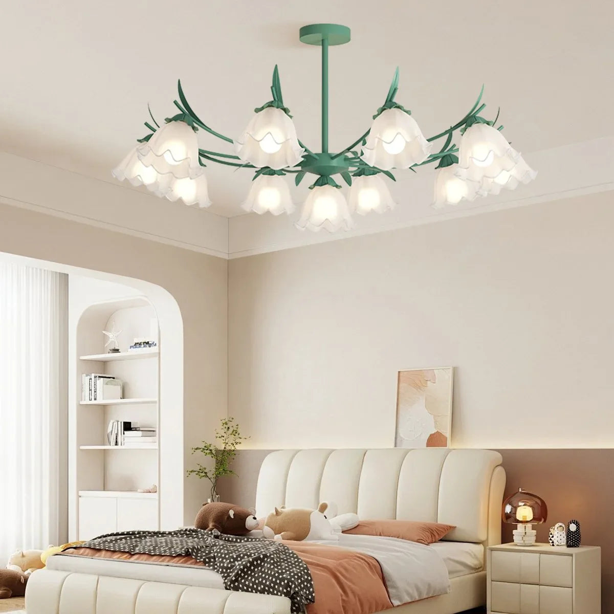 Feyran French Vintage Lily of the Valley Flower Chandelier