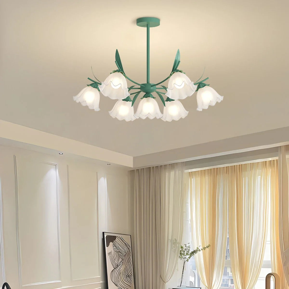 Feyran French Vintage Lily of the Valley Flower Chandelier