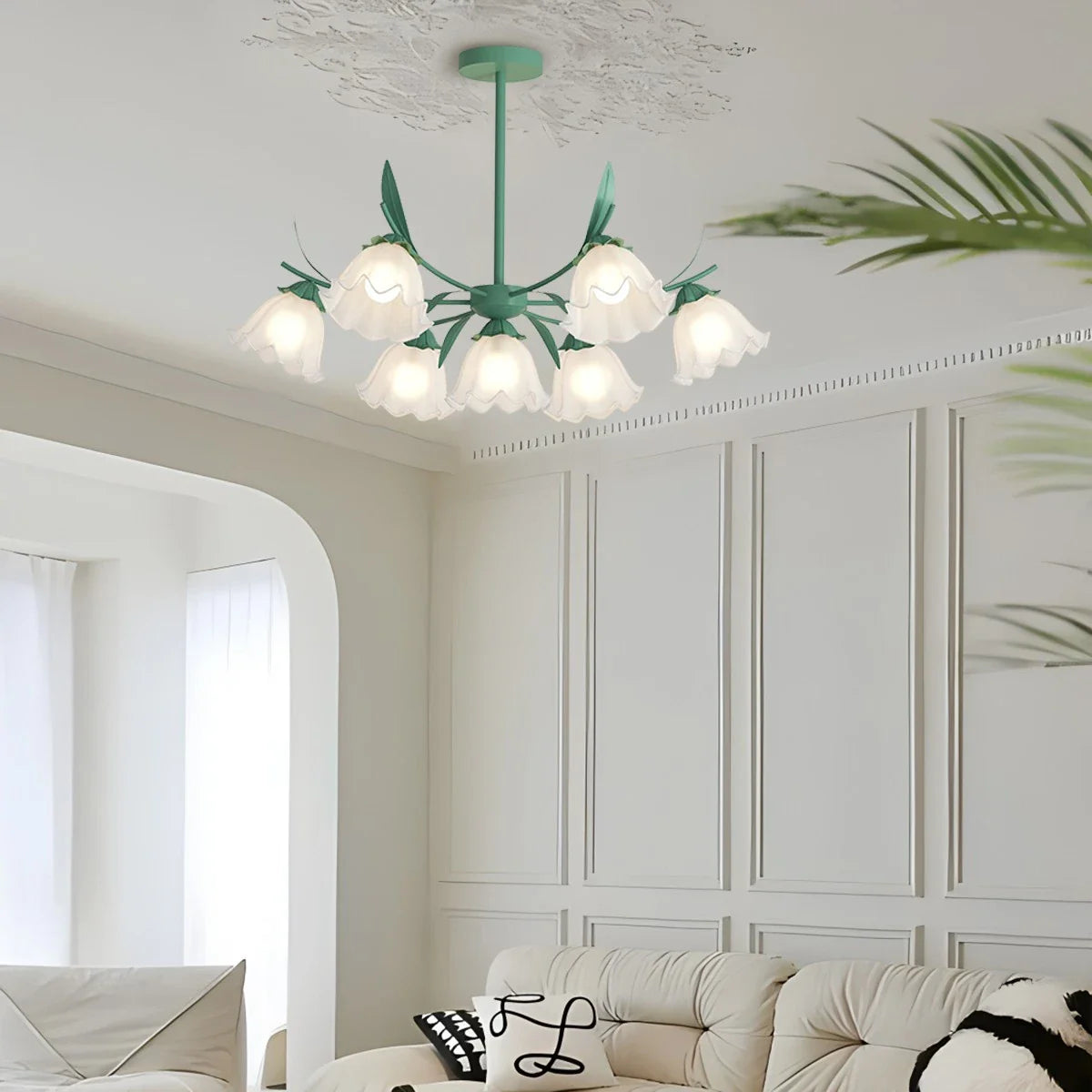 Feyran French Vintage Lily of the Valley Flower Chandelier