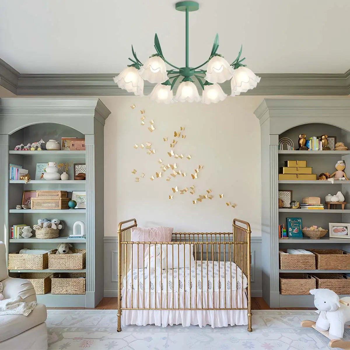 Feyran French Vintage Lily of the Valley Flower Chandelier