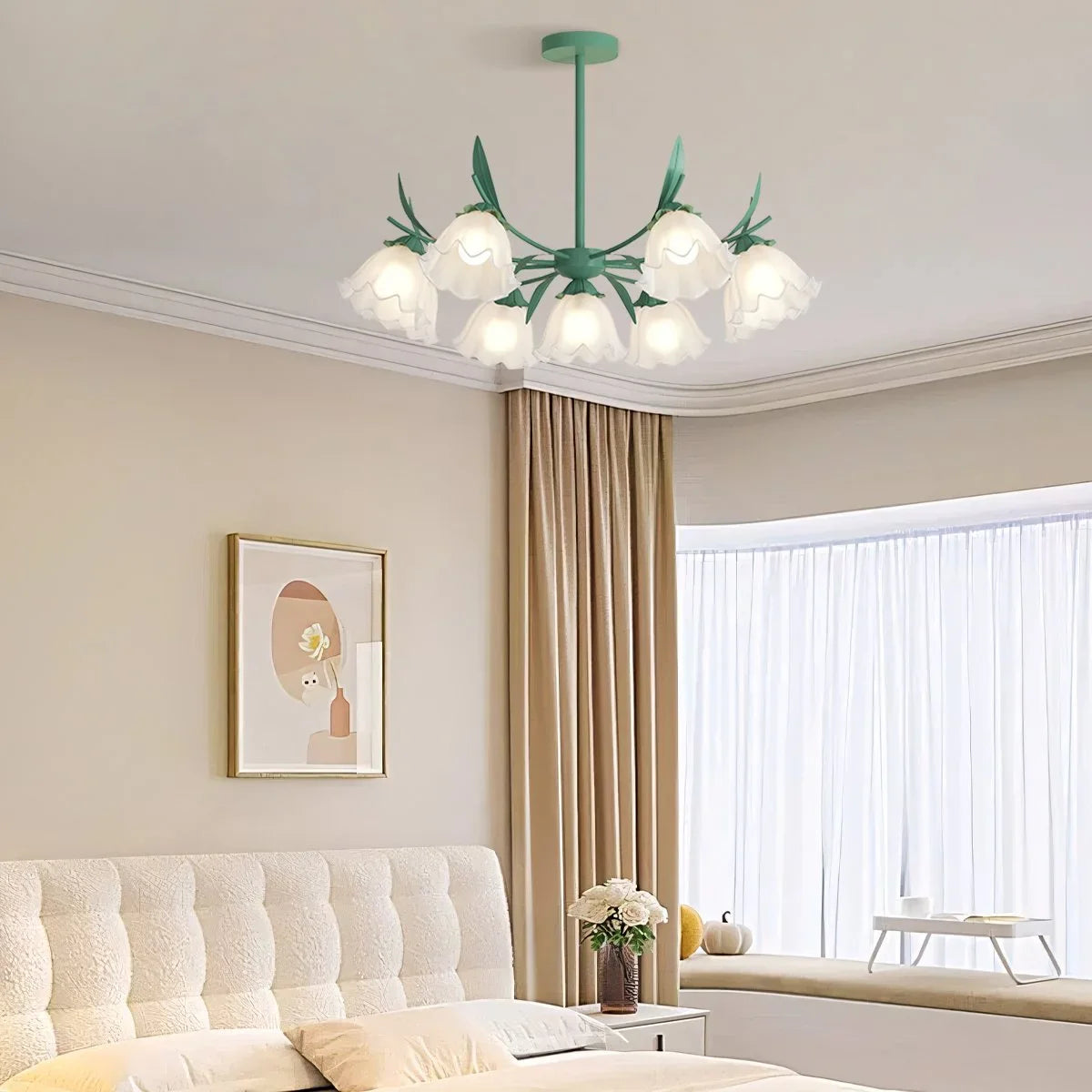 Feyran French Vintage Lily of the Valley Flower Chandelier