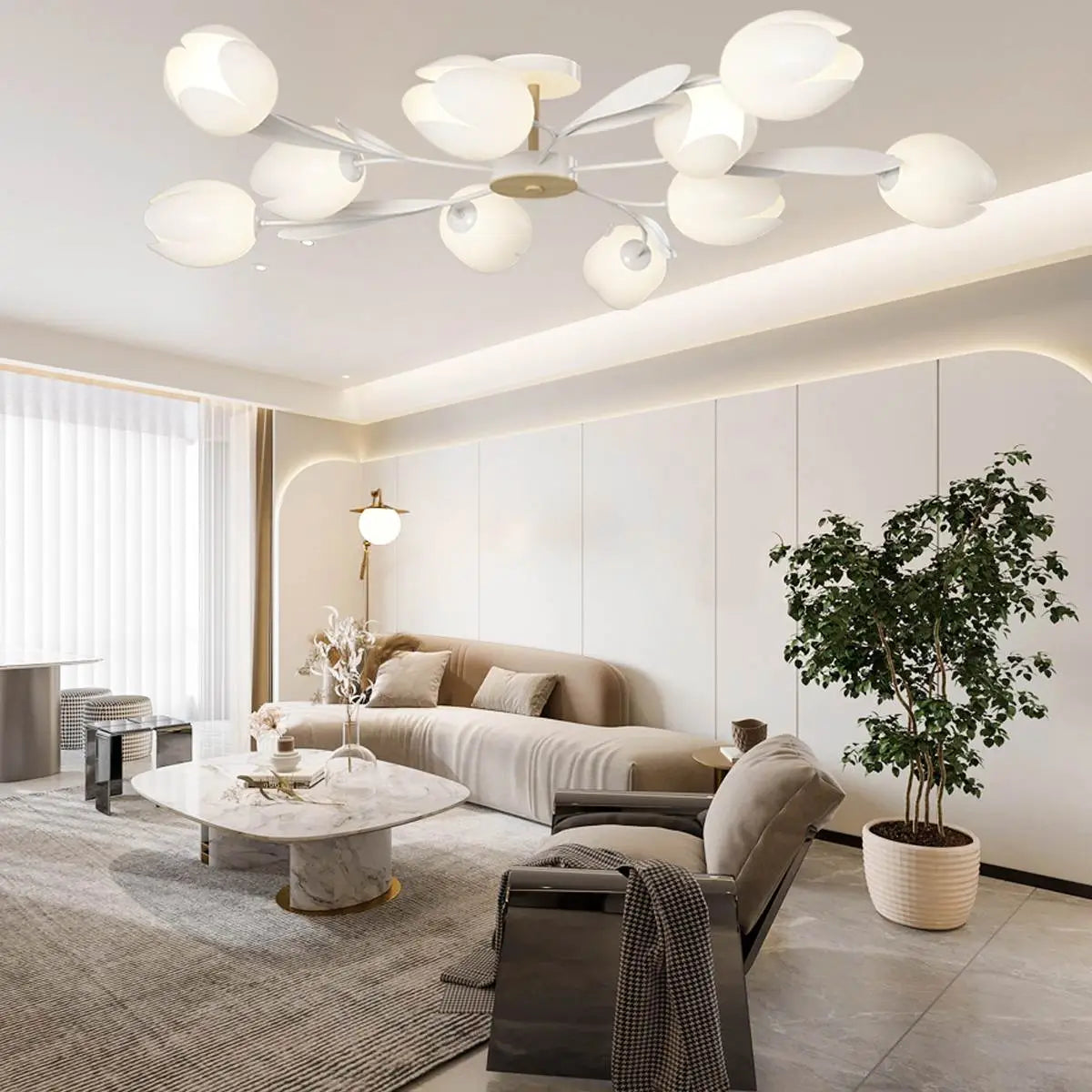 Feyran Magnolia Bud Living Room Chandelier