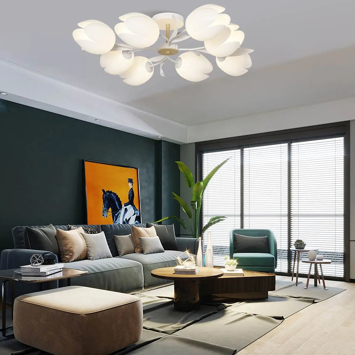 Feyran Magnolia Bud Living Room Chandelier