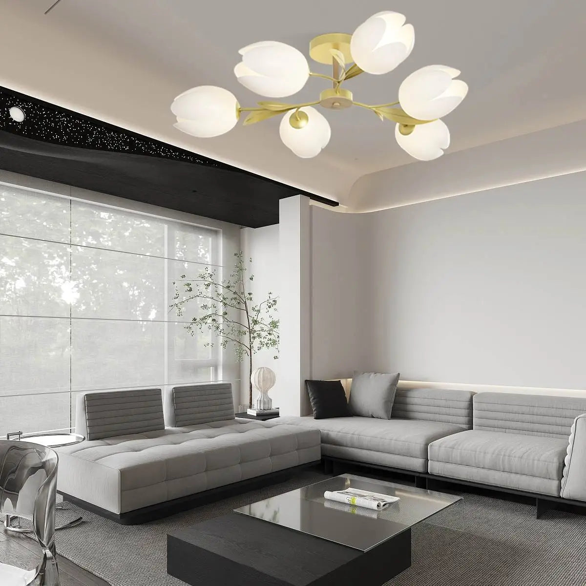 Feyran Magnolia Bud Living Room Chandelier