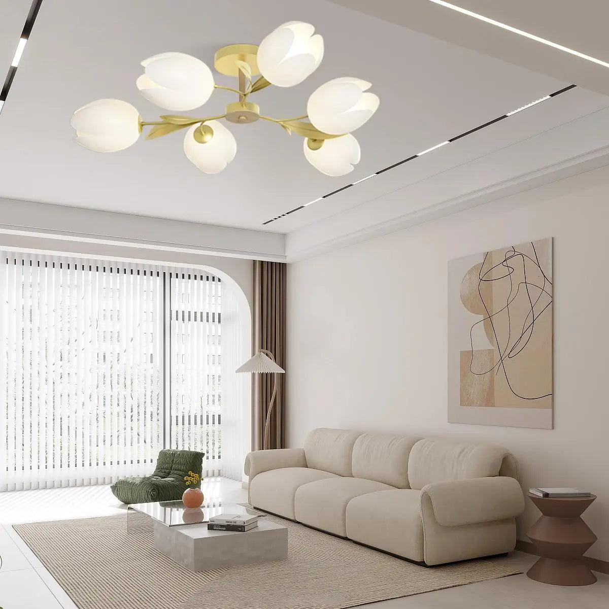 Feyran Magnolia Bud Living Room Chandelier