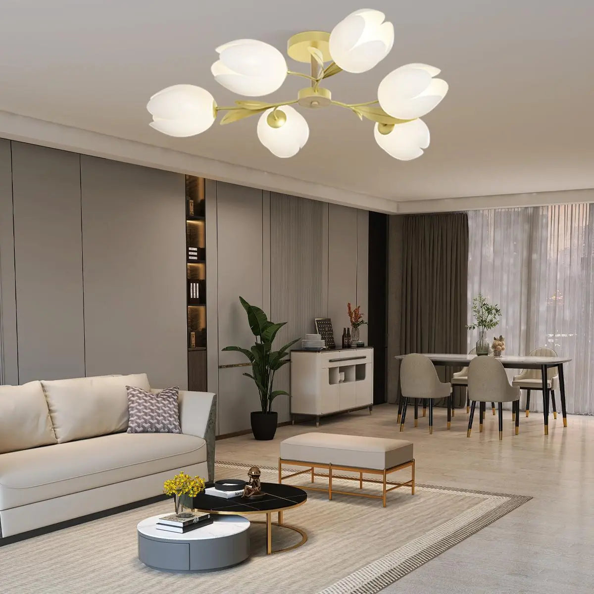 Feyran Magnolia Bud Living Room Chandelier