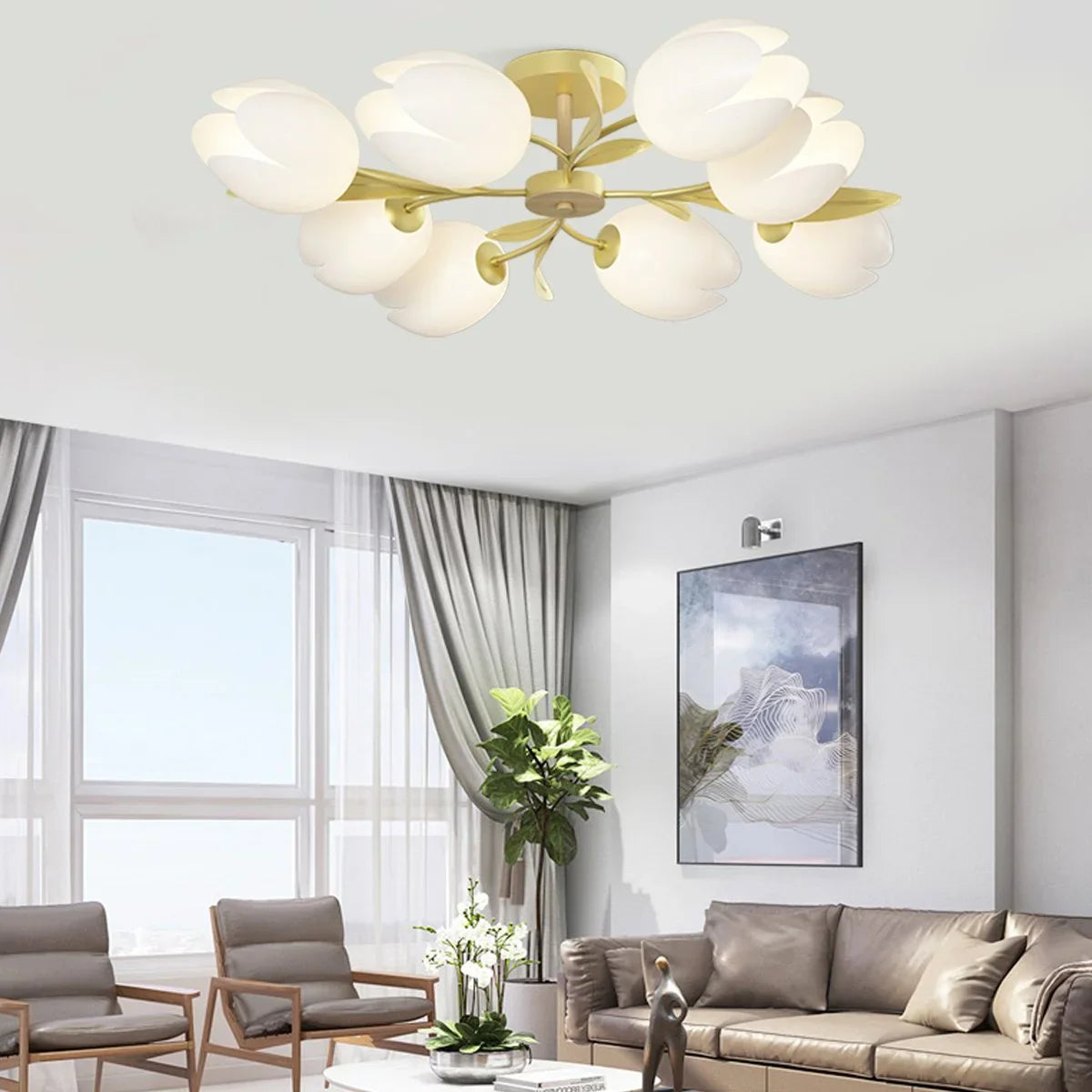 Feyran Magnolia Bud Living Room Chandelier