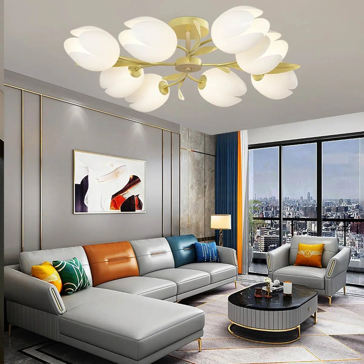 Feyran Magnolia Bud Living Room Chandelier
