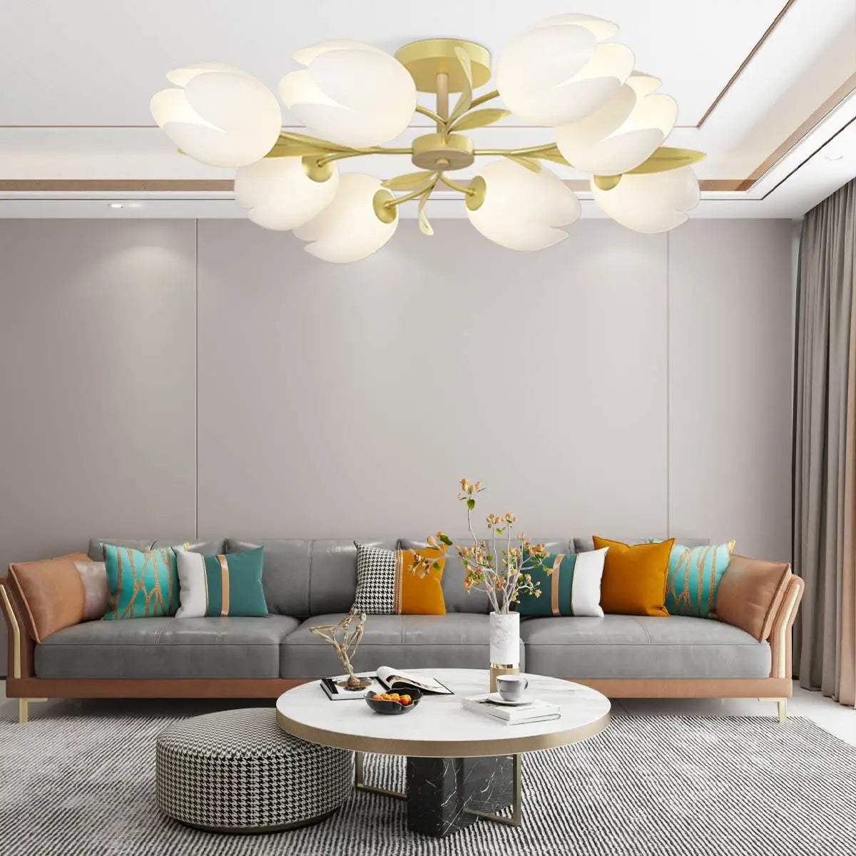 Feyran Magnolia Bud Living Room Chandelier