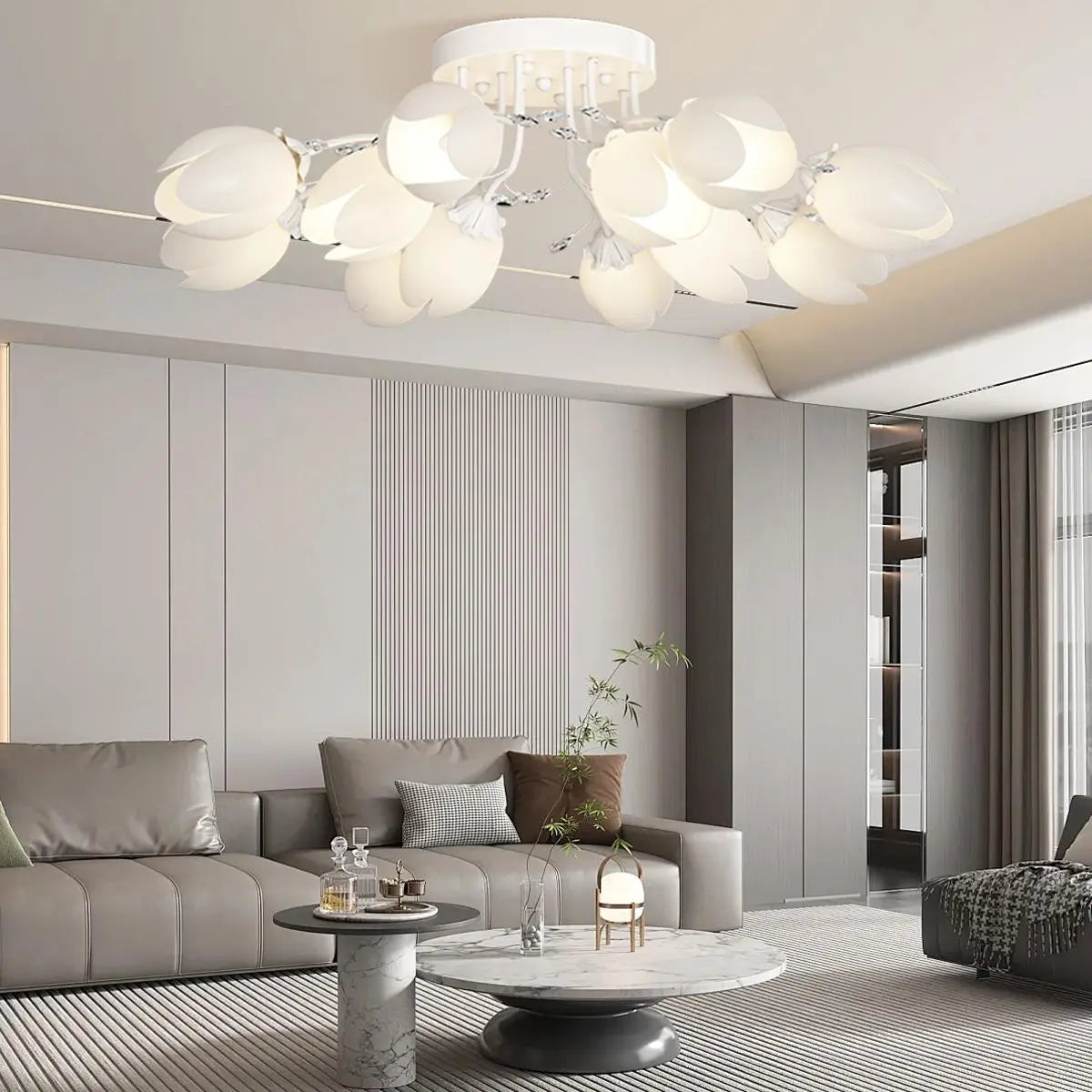 Feyran French Pastoral Flower Ceiling Chandelier