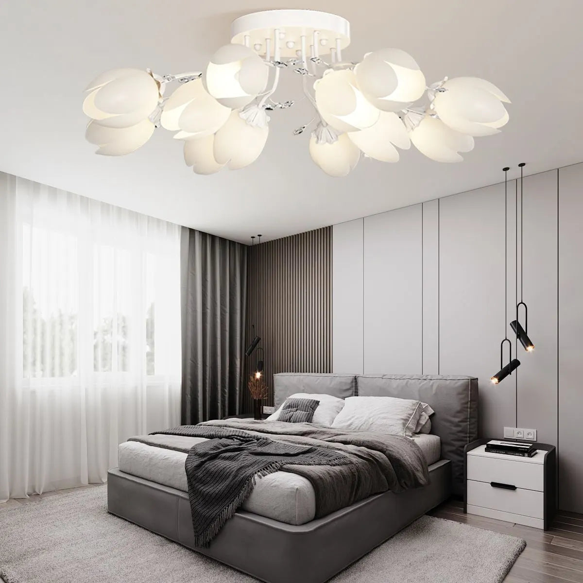 Feyran French Pastoral Flower Ceiling Chandelier