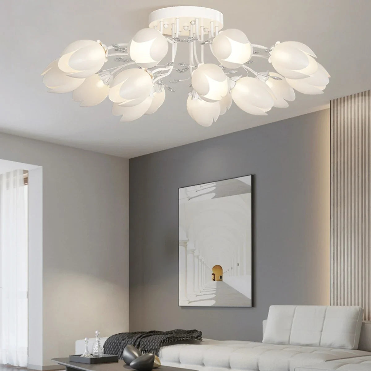 Feyran French Pastoral Flower Ceiling Chandelier