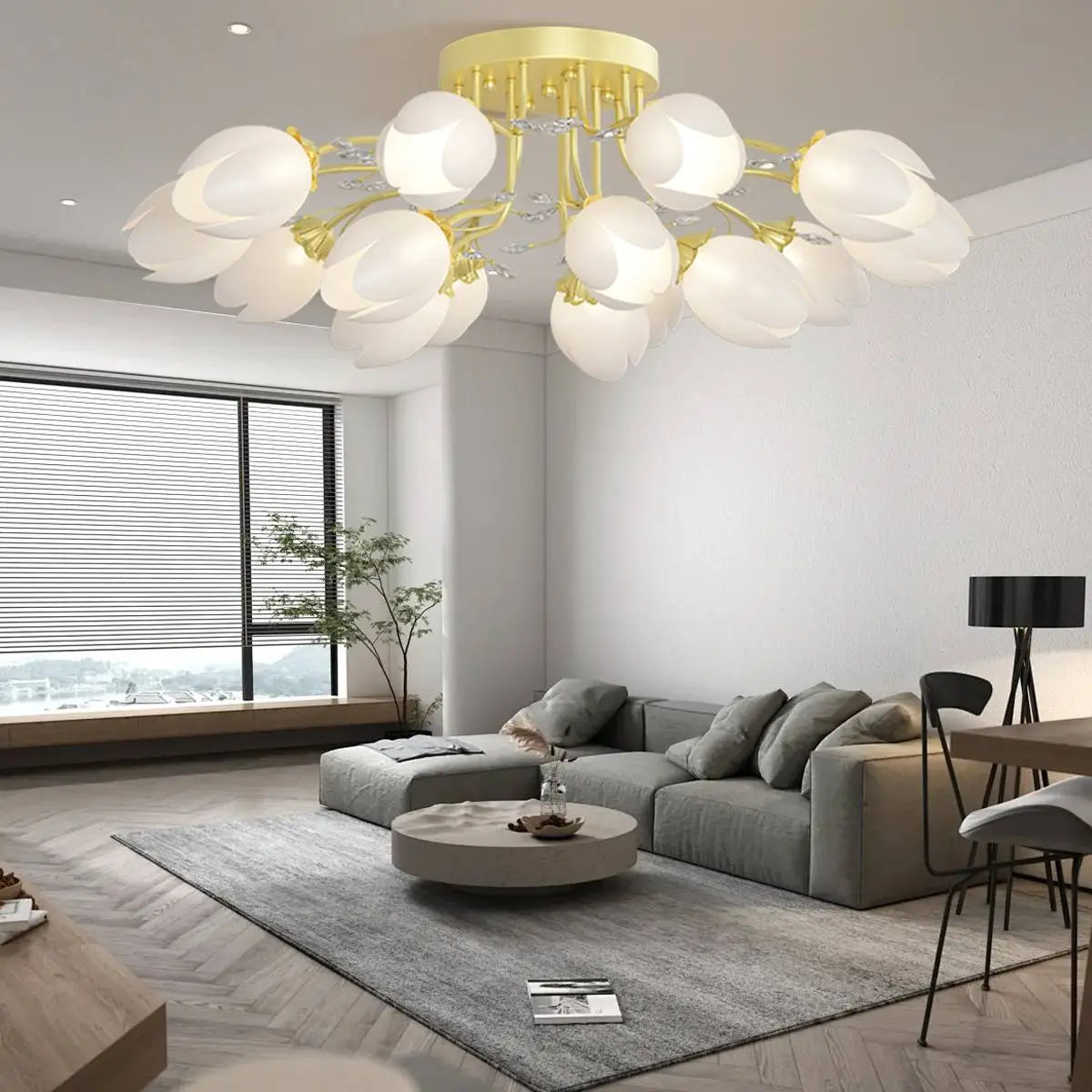 Feyran French Pastoral Flower Ceiling Chandelier