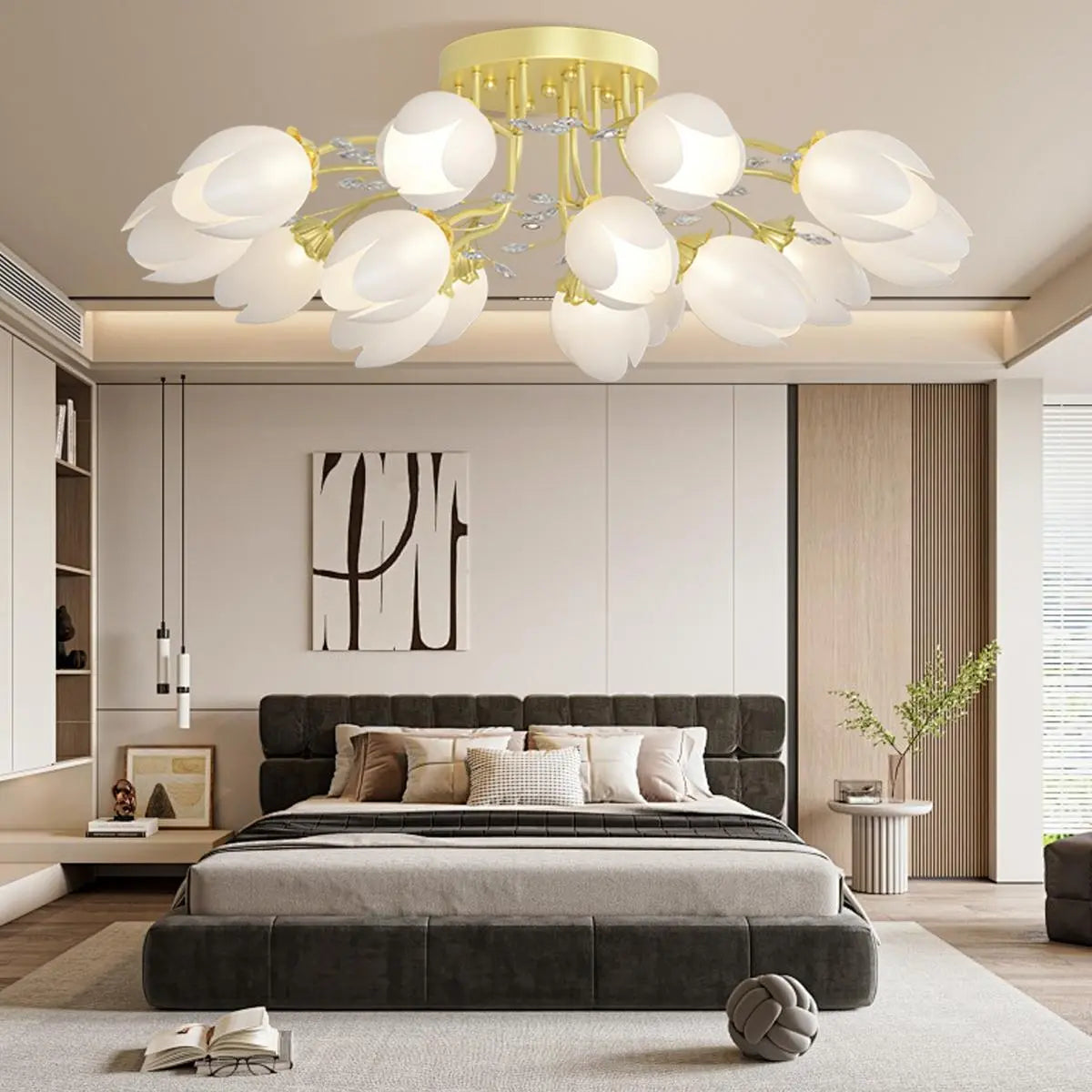 Feyran French Pastoral Flower Ceiling Chandelier