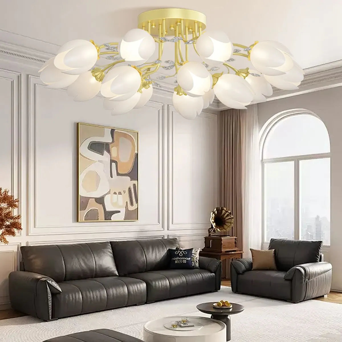 Feyran French Pastoral Flower Ceiling Chandelier