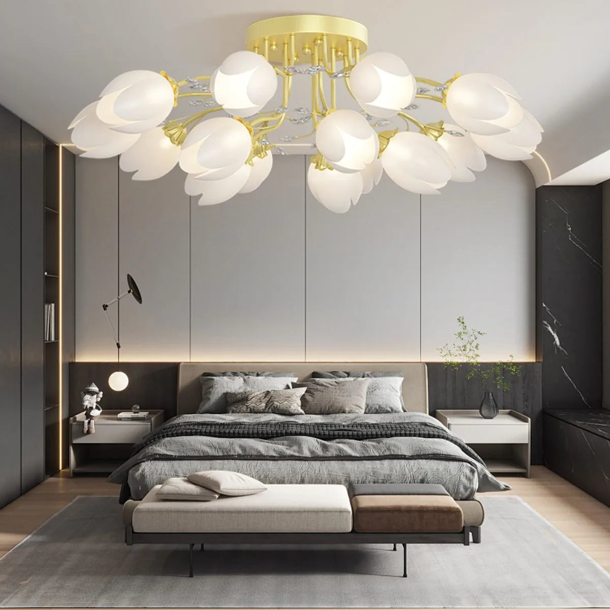 Feyran French Pastoral Flower Ceiling Chandelier