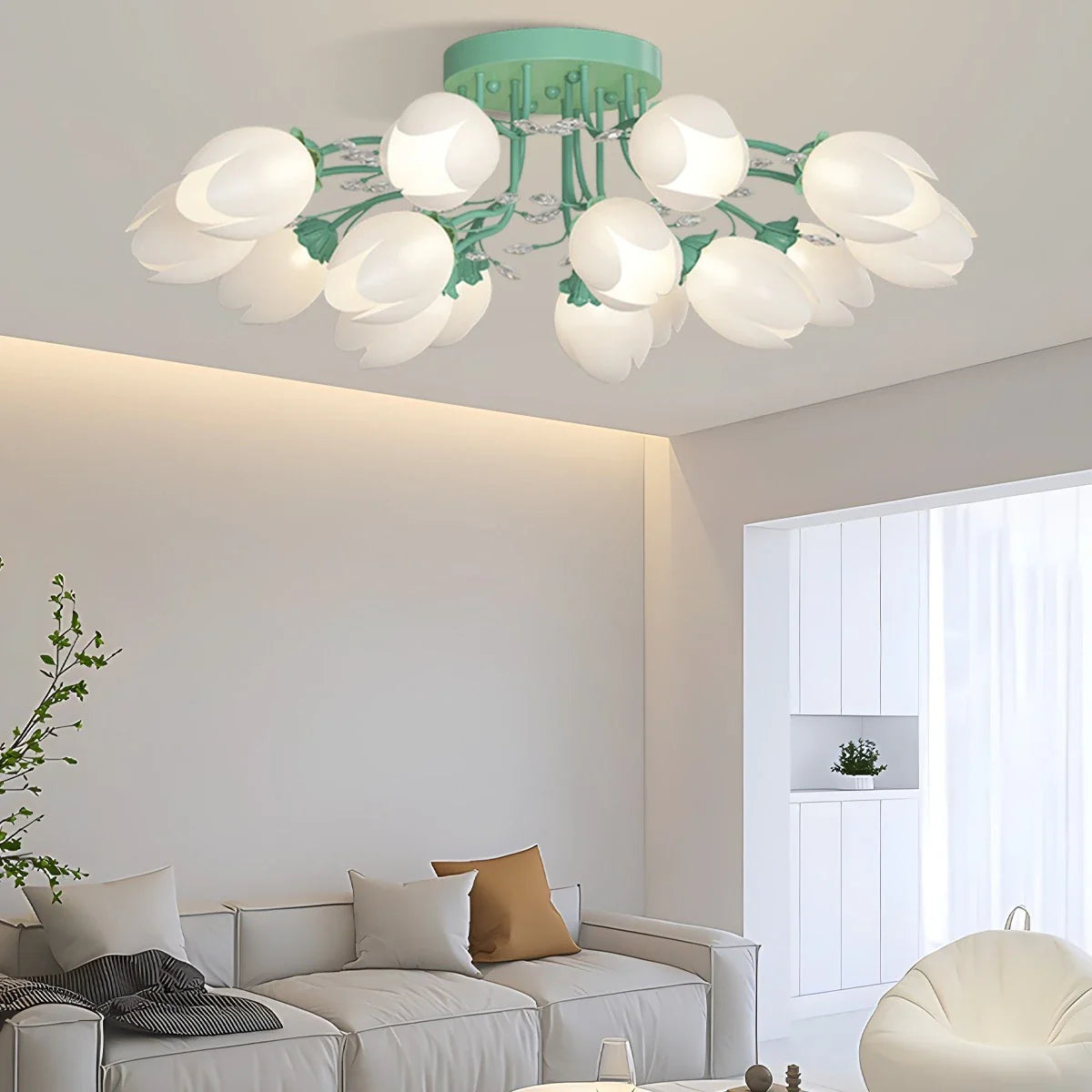 Feyran French Pastoral Flower Ceiling Chandelier