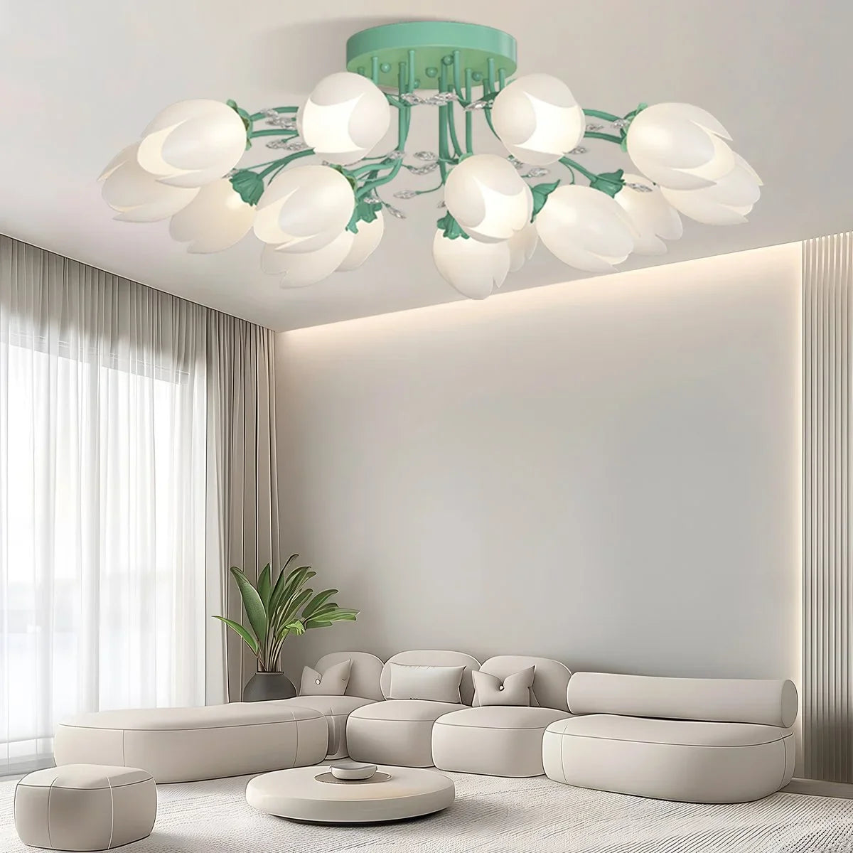 Feyran French Pastoral Flower Ceiling Chandelier