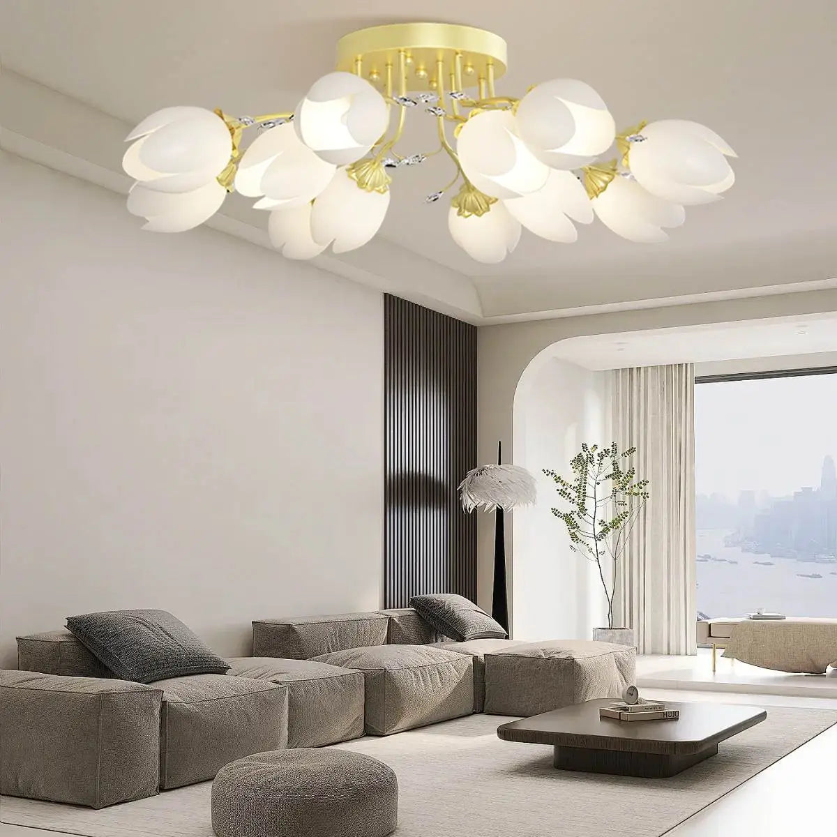Feyran French Pastoral Flower Ceiling Chandelier