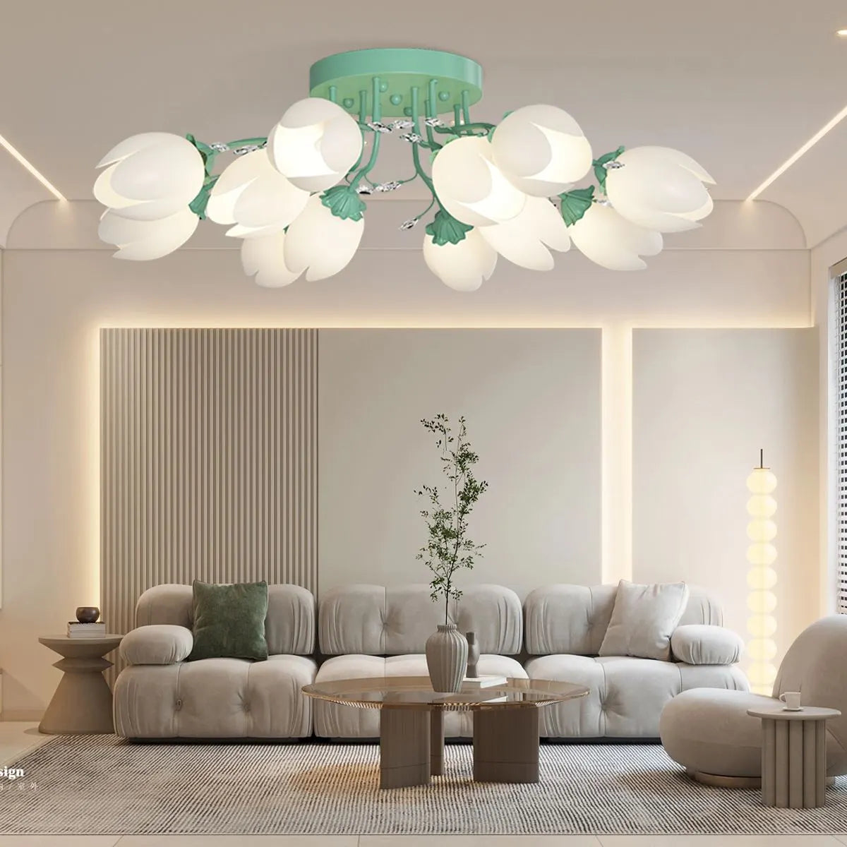 Feyran French Pastoral Flower Ceiling Chandelier