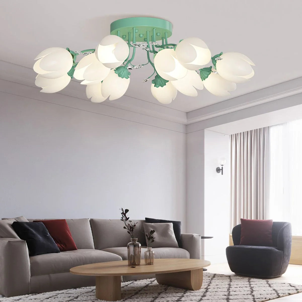 Feyran French Pastoral Flower Ceiling Chandelier