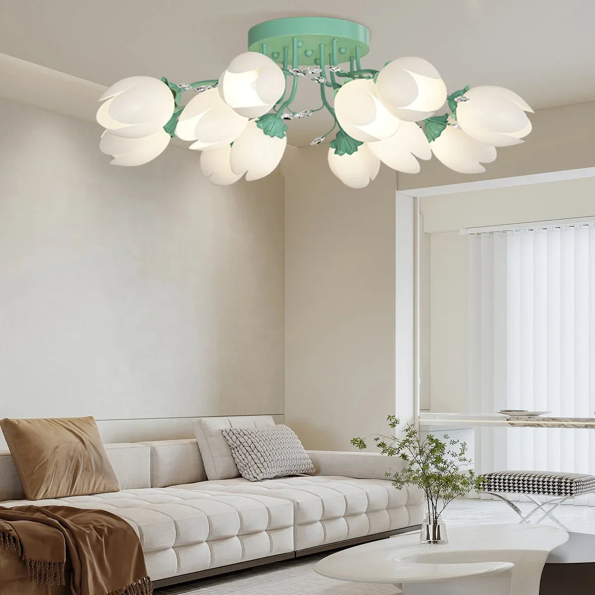 Feyran French Pastoral Flower Ceiling Chandelier