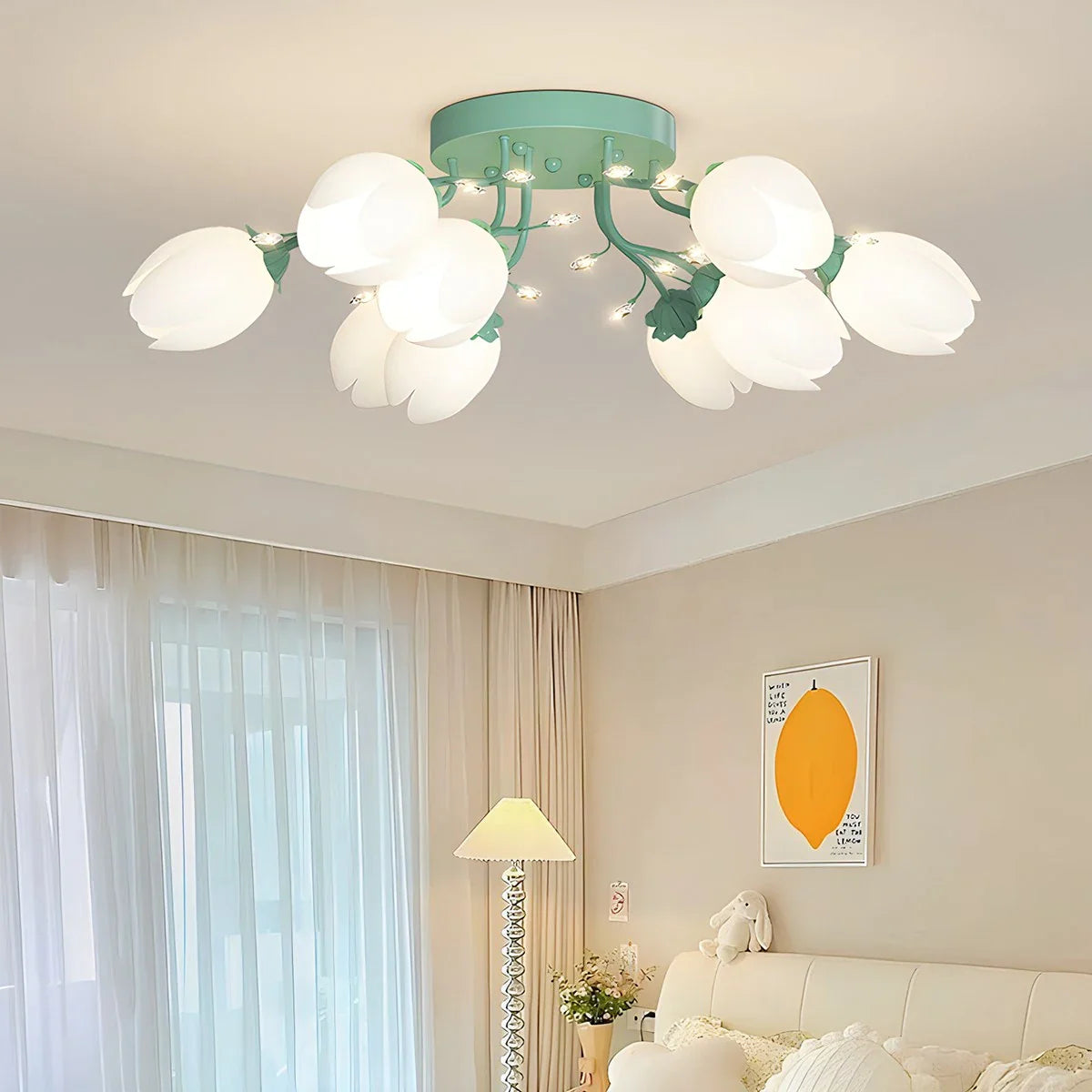 Feyran French Pastoral Flower Ceiling Chandelier