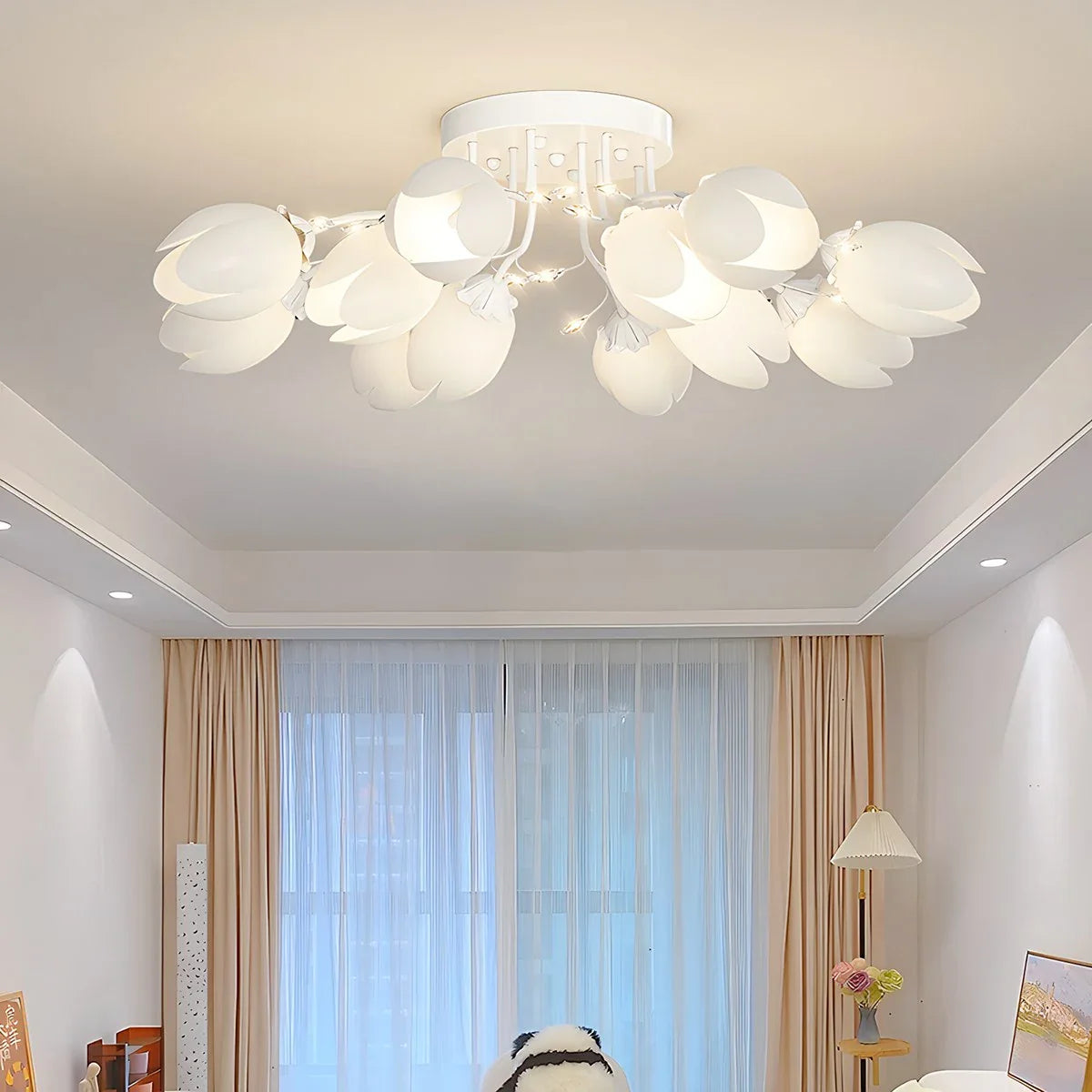 Feyran French Pastoral Flower Ceiling Chandelier
