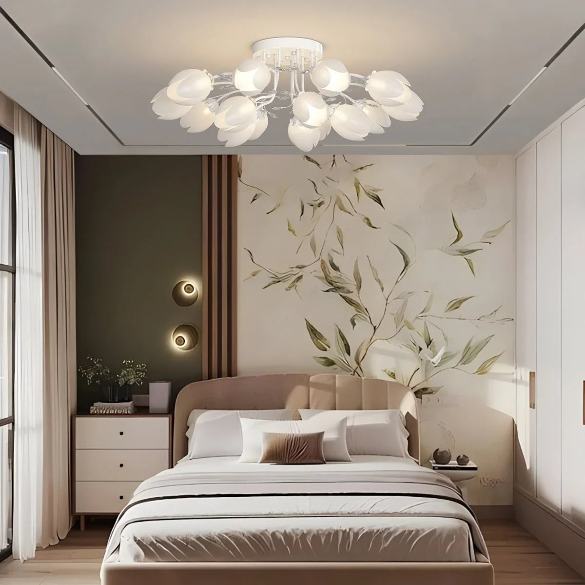Feyran French Pastoral Flower Ceiling Chandelier