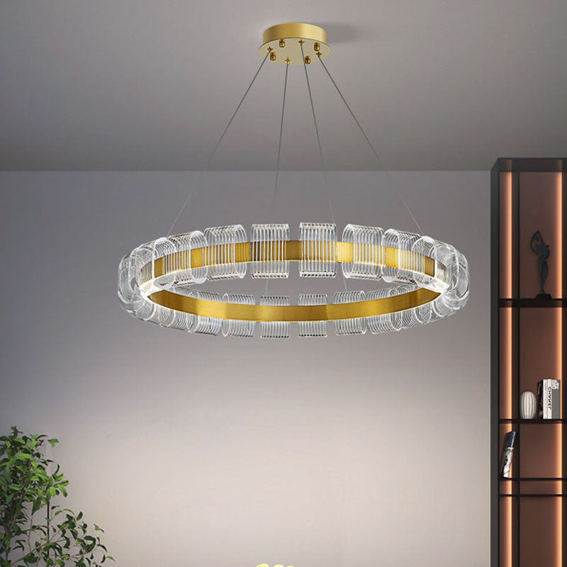 Feyran Gold Circular Led Chandelier for Living Room
