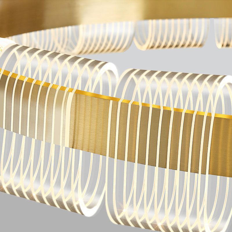 Feyran Gold Circular Led Chandelier for Living Room